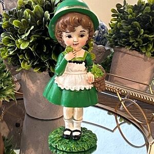 NEW! Vintage Inspired Celtic Irish Shamrock Girl Figurine